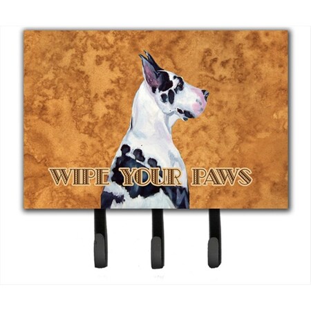Carolines Treasures 6 x 9 In. Harlequin Great Dane Wipe your Paws Leash or Key Holder LH9447TH68